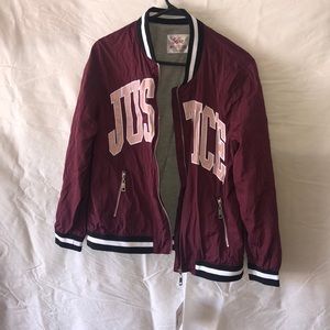 New justice burgundy jacket